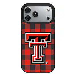 Keyscaper - NCAA - Texas Tech Red Raiders Plaid Magnetic Bump iPhone Case - 15 Pro Max - Black