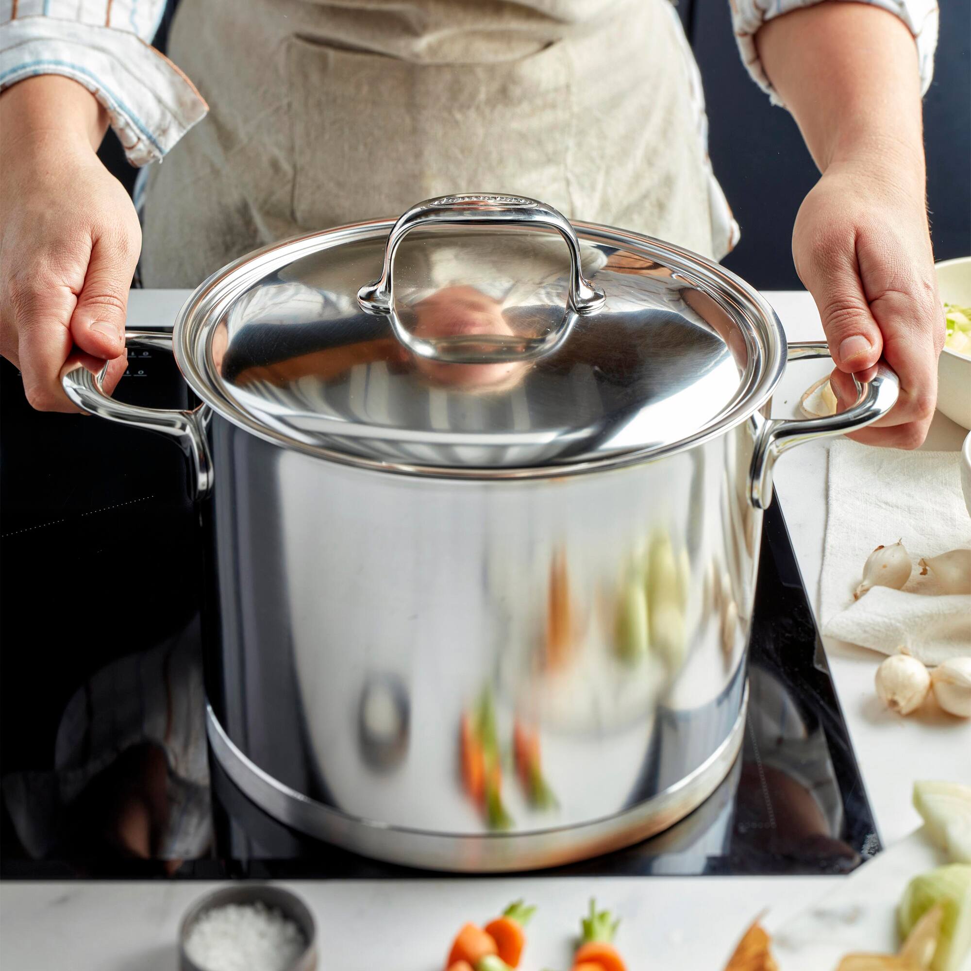 Alt View 4. Demeyere - Demeyere Atlantis Proline 7 8.5-qt Stainless Steel Stock Pot - Stainless Steel.