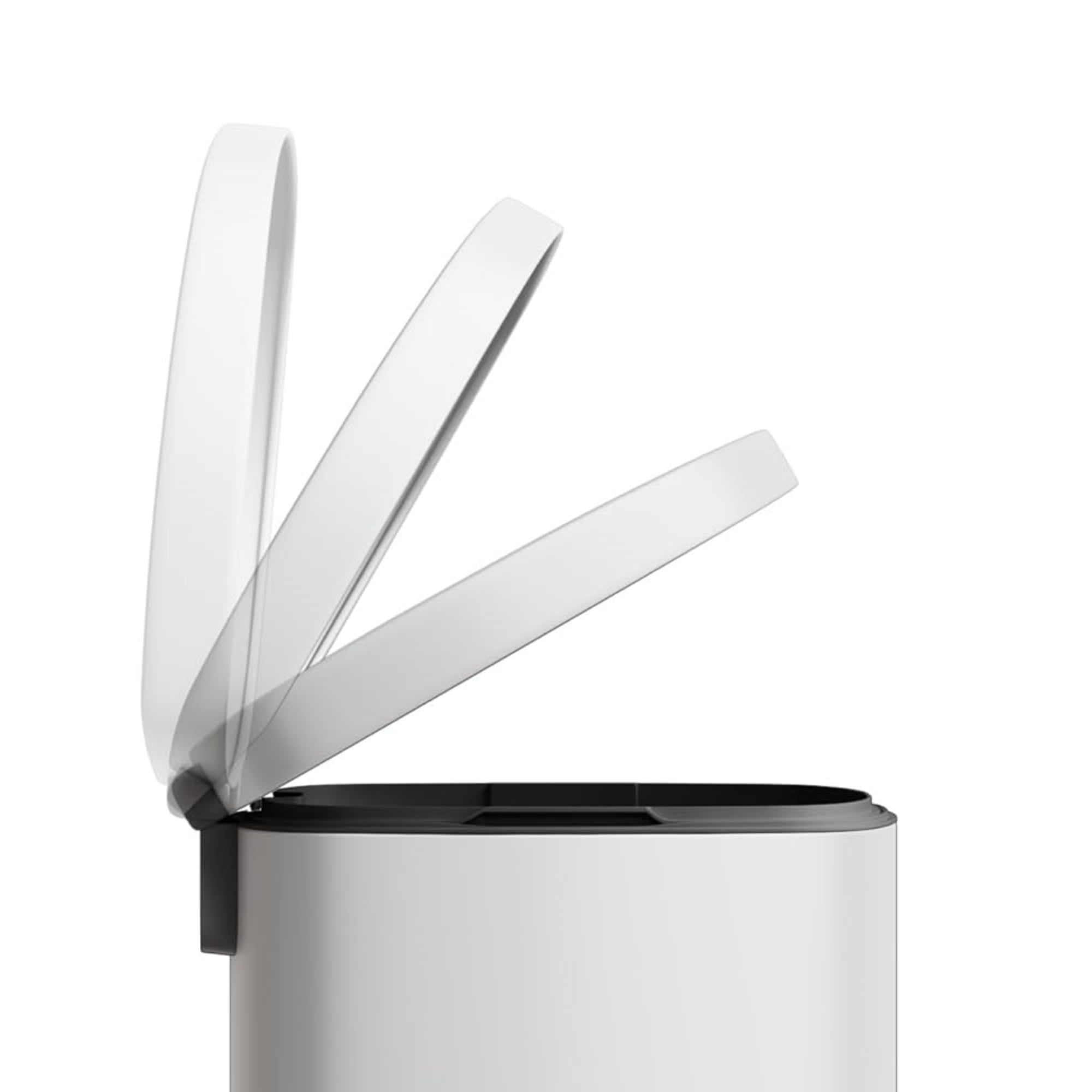 Alt View 4. Homhougo - 13.2 Gallon Stainless Steel Kitchen Trash Can with Lid, 1 Inner Bucket Included, Perfect for Kitchen Use, White Color - White.