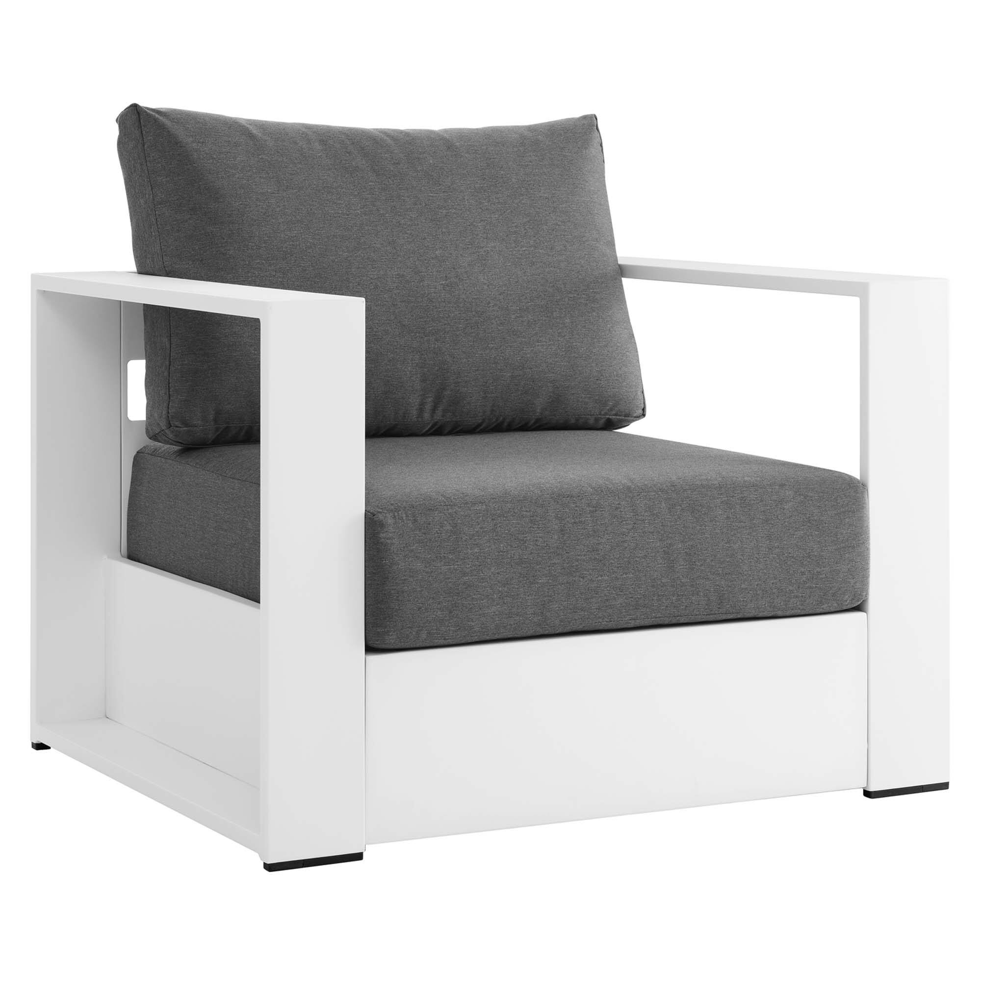 Alt View 2. Modway - Tahoe 2-Piece Outdoor Patio Powder-Coated Aluminum Armchair Set by Modway - White Charcoal.