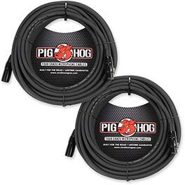 Pig Hog - PHM50 8mm Tour Grade XLR Mic Cable - 50ft (2 Pack) - Black