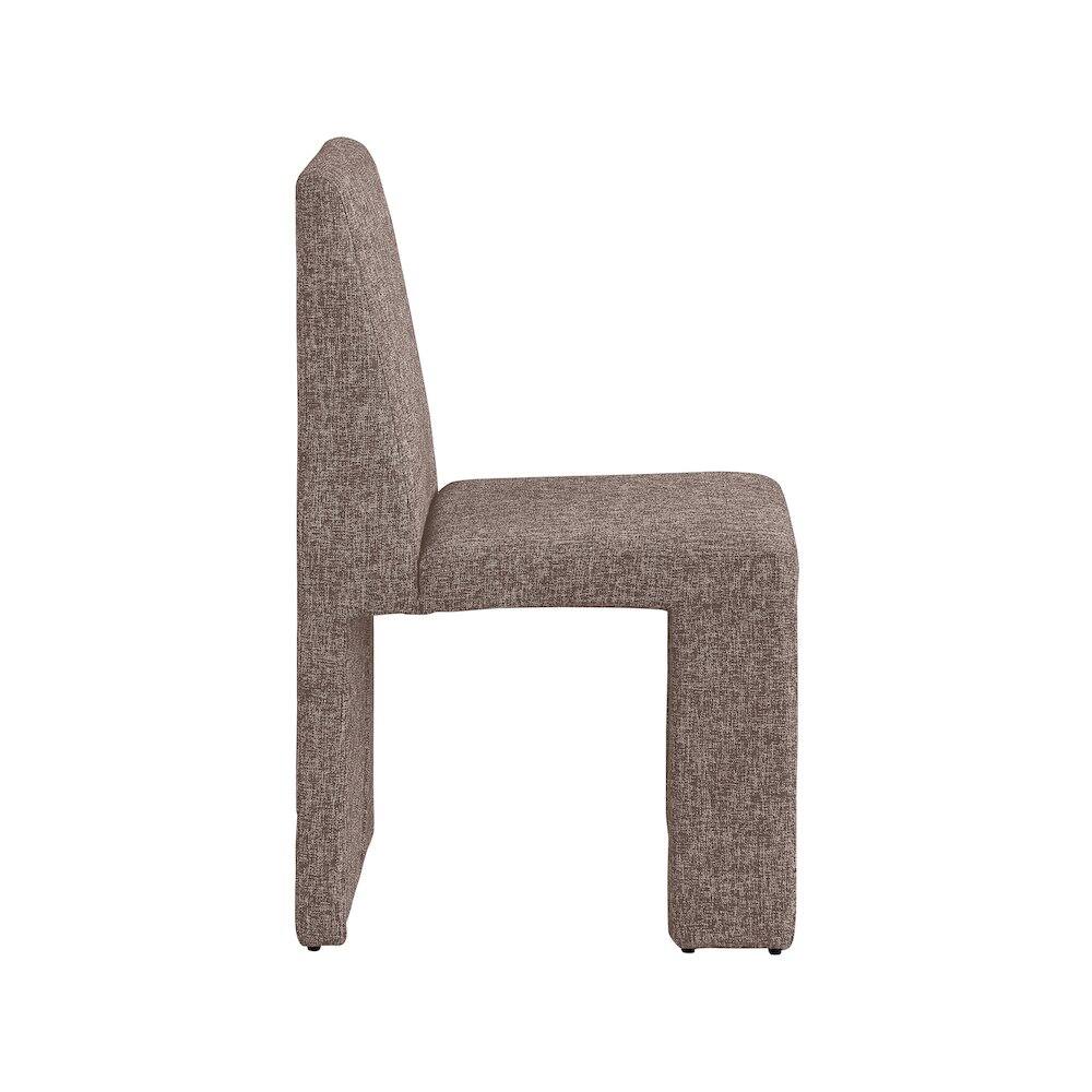 Alt View 3. Meridian Furniture - Benson Brown Linen Textured Fabric Dining Chair, Set of 2 - Brown.