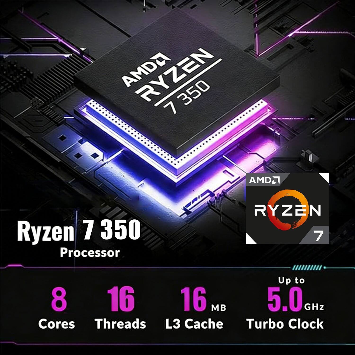 AMD Ryzen 7 3500 Processor  
- 8 Cores  
- 16 Threads  
- 16 MB L3 Cache  
- Up to 5.0 GHz Turbo Clock