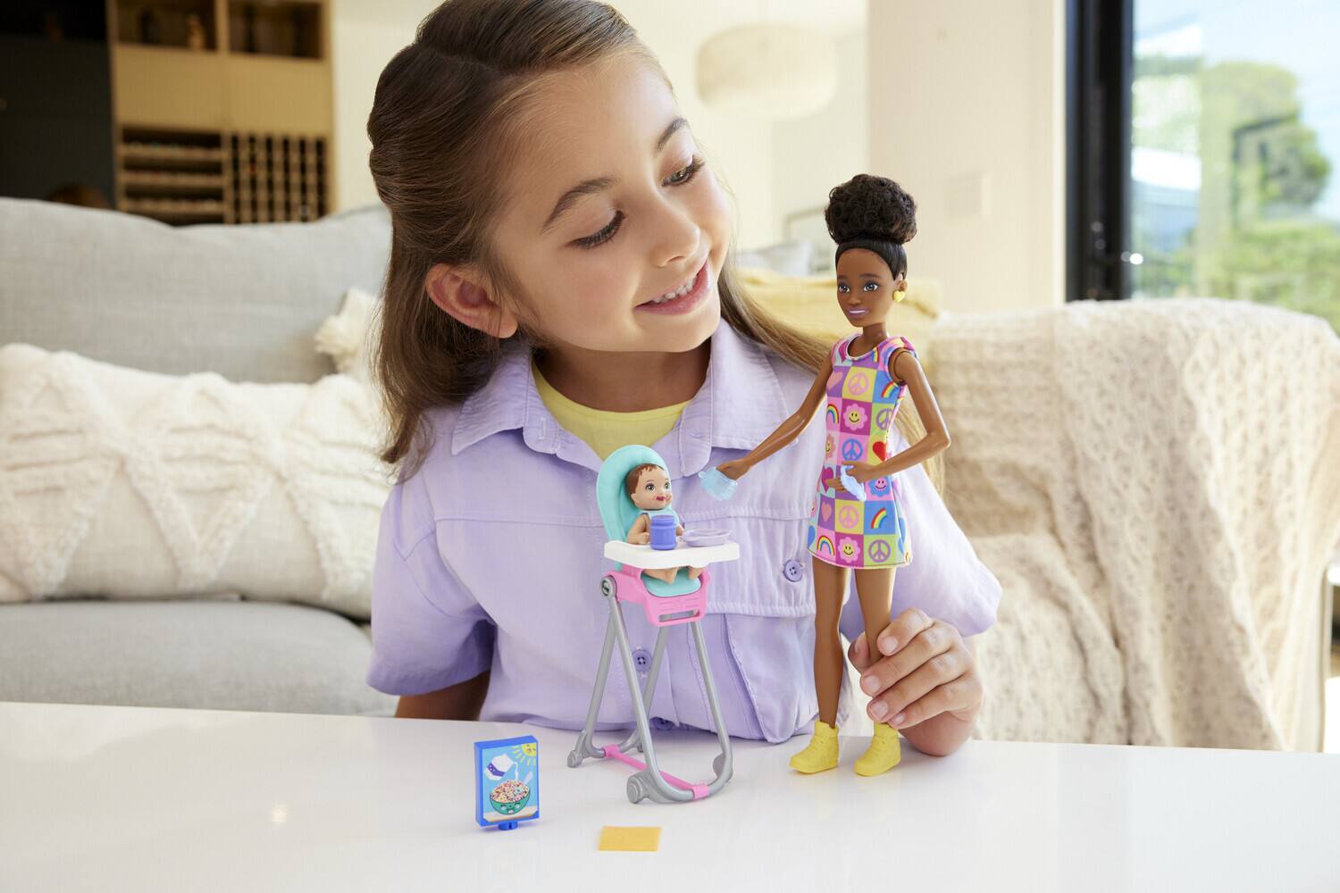Alt View 4. Mattel - Barbie Skipper Babysitters Inc Dolll & Mealtime Playset, African American   - COLLECTIBLES - Multicolor.
