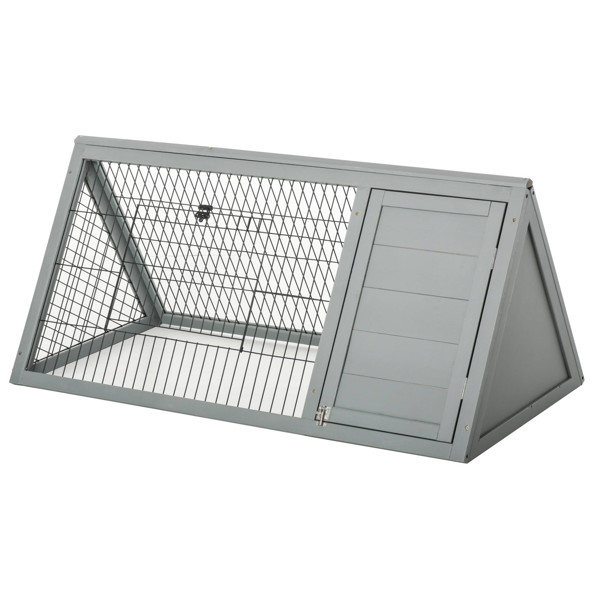 Front. Pawhut - Hutch Outdoor, Wooden Chicken Coop with Run, Outdoor Small Animal Cage for Rabbit.
