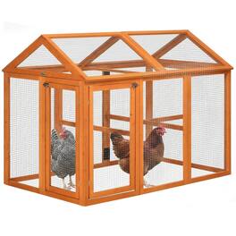 Pawhut - Chicken Run, Combinable Design with Perches