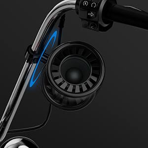 Alt View 6. GoHawk - Bluetooth Motorcycle Speakers | 5" Waterproof Stereo System w/ Amplifier & USB | AS5‑X Black - Black.