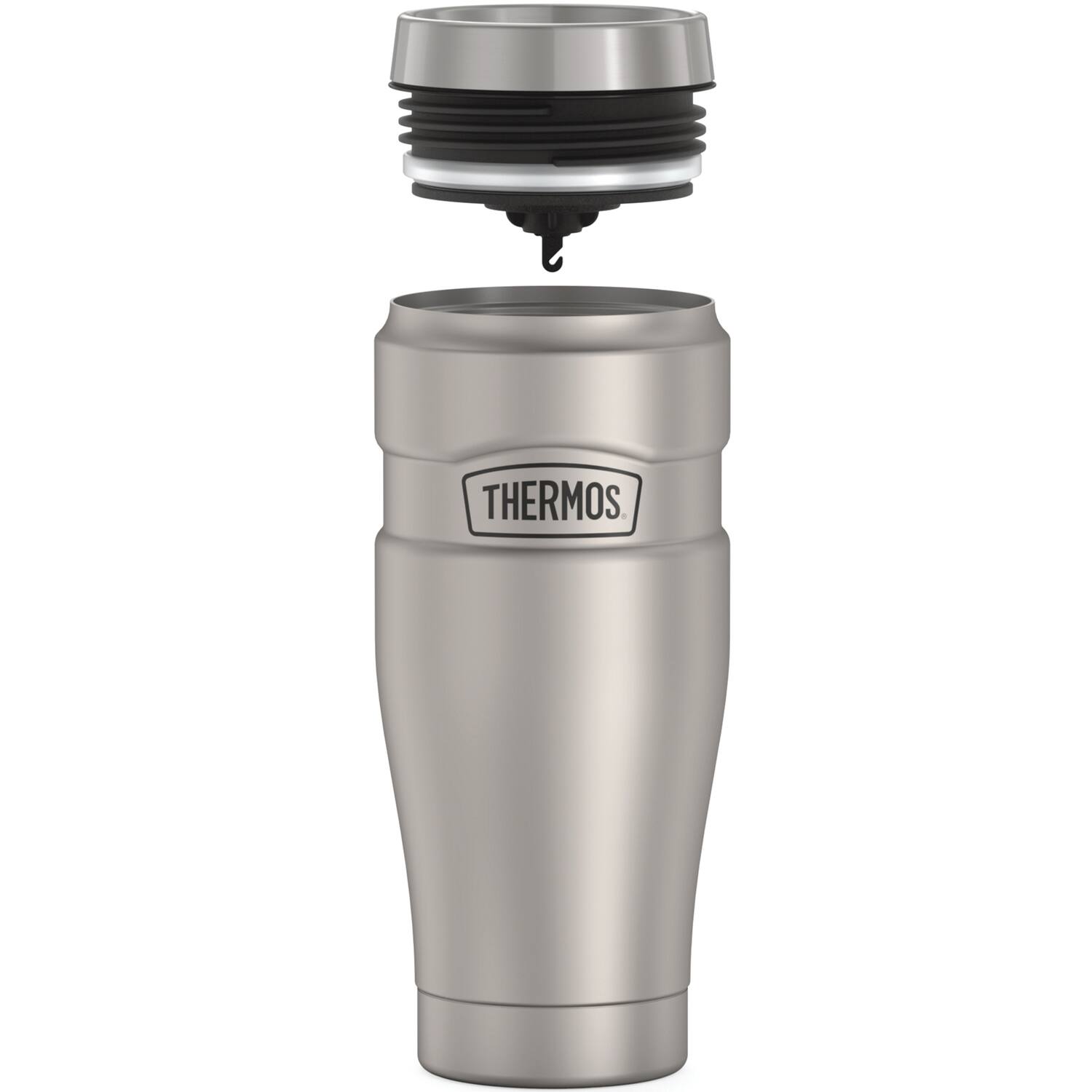 Alt View 9. Thermos - 16-Ounce Stainless King Vacuum-Insulated Stainless Steel Travel Tumbler - Matte Steel.