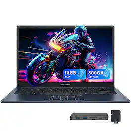 ASUS - Vivobook 14" FHD Laptop,Intel i5-1334U,16GB RAM,512GB SSD+288GB Docking Station Set,Intel UHD Graphics,Win 11 - Blue