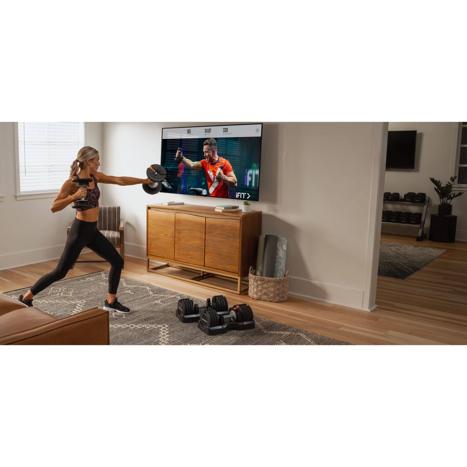 Alt View 5. NordicTrack - Set of Two NordicTrack 55 lb. Adjustable Dumbbells - Black.