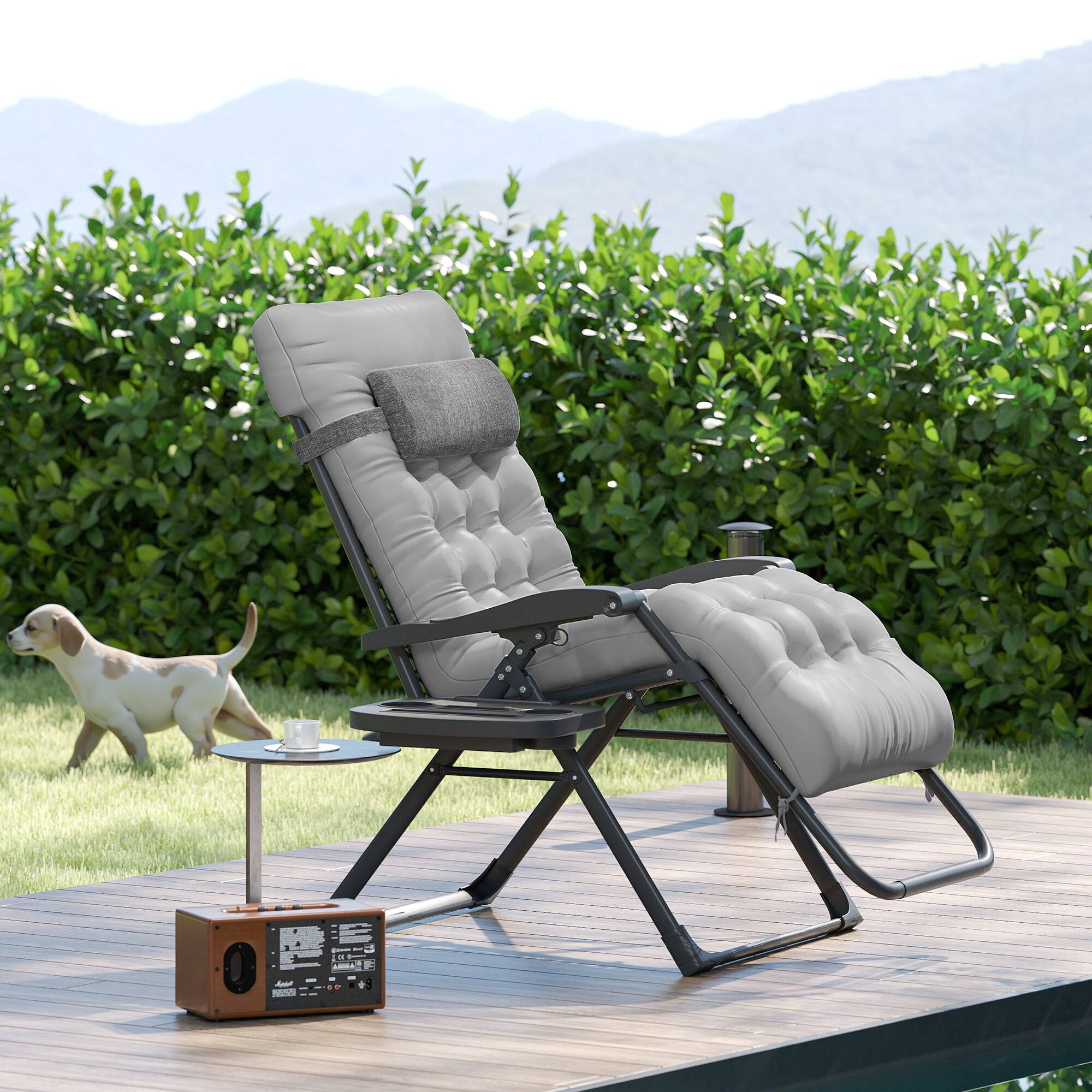 Alt View 1. Outsunny - Zero Gravity Chair - Gray.