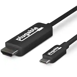 Plugable - USB C to HDMI Cable 6ft / 1.8m, HDMI 2.0, USB4 / Thunderbolt Adapter for 4K Monitor up to 4K 60Hz - Black