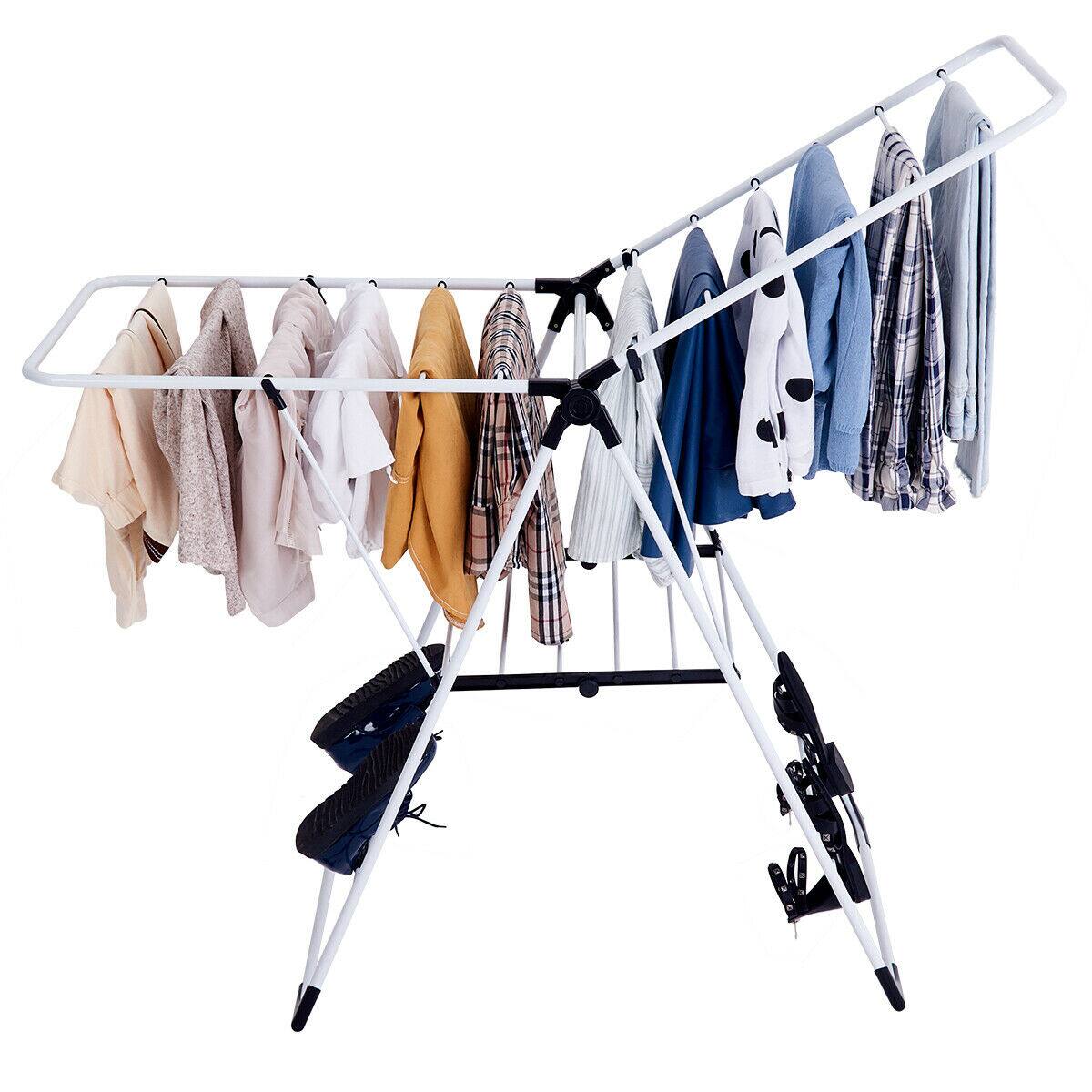 Alt View 5. Costway - Costway Laundry Clothes Storage Drying Rack Portable Folding Dryer Hanger Heavy Duty - White.