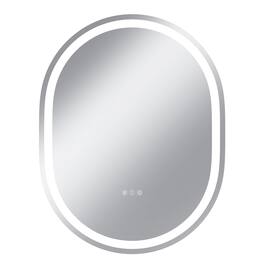 Boyel Living - 28 x 36 in Track-Shaped Aluminum Frame Anti-Distortion Easy Installation Mirror with Front Light