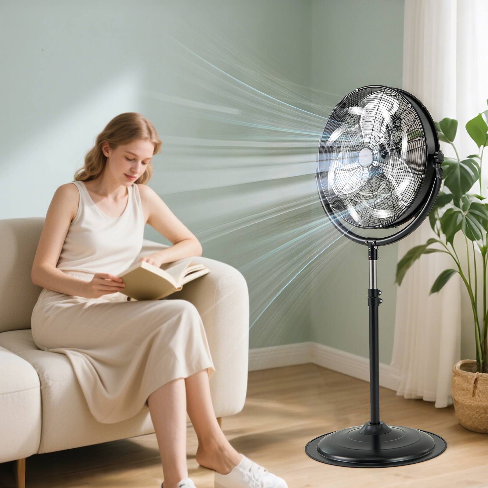 Alt View 1. Gymax - Gymax 20'' High Velocity Pedestal Fan w/3 Speeds 360 Degree Tilt & Adjustable Height - Black.
