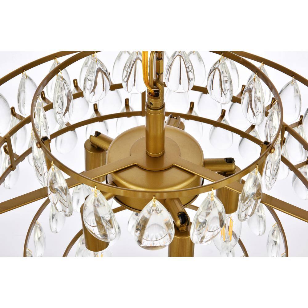 Alt View 1. Elegant Lighting - Mila 18 inch pendant in brass - Brass.