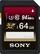 Front. Sony - SF-UX2 Series 64GB SDXC UHS-I Memory Card - Black.