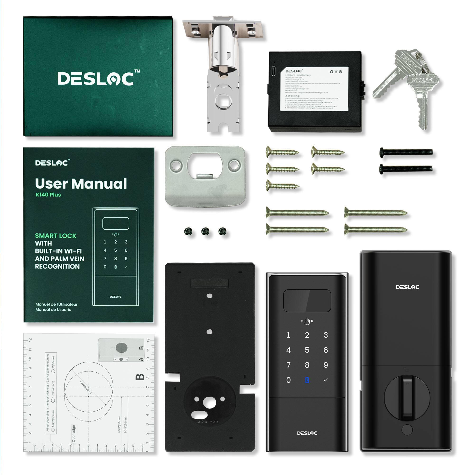 DESLAC™  
User Manual  
K140 Plus  
SMART LOCK WITH BUILT-IN WI-FI AND PALM VEIN RECOGNITION  

1 2 3  
4 5 6  
7 8 9  
0  

Manuel de Utilisateur  
Manual de Usuario