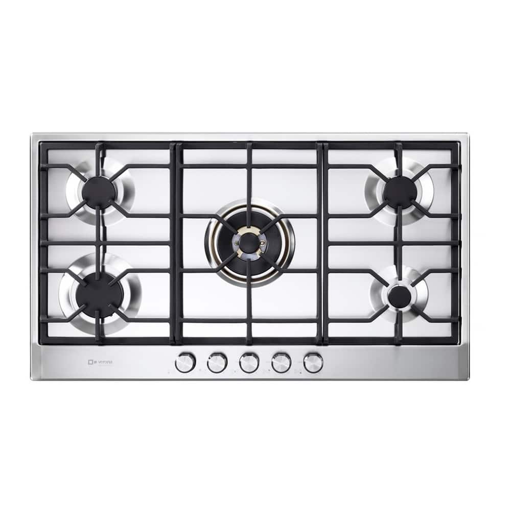 Verona - 36" Designer Gas Cooktop with 5 Sealed Burners in Stainless Steel - Stainless Steel