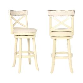 New Classic Furniture - York Solid Wood Swivel Bar Stool (Set of 2) - White