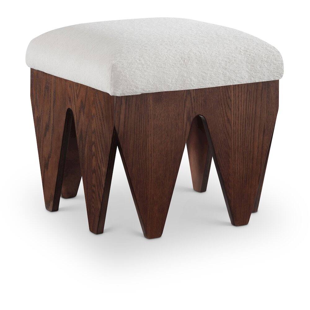 Photos - Weight Bench Meridian Furniture - Altair Cream Velour Fur Fabric Bench - Beige 22025Cream 