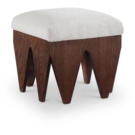 Meridian Furniture - Altair Cream Velour Fur Fabric Bench - Beige