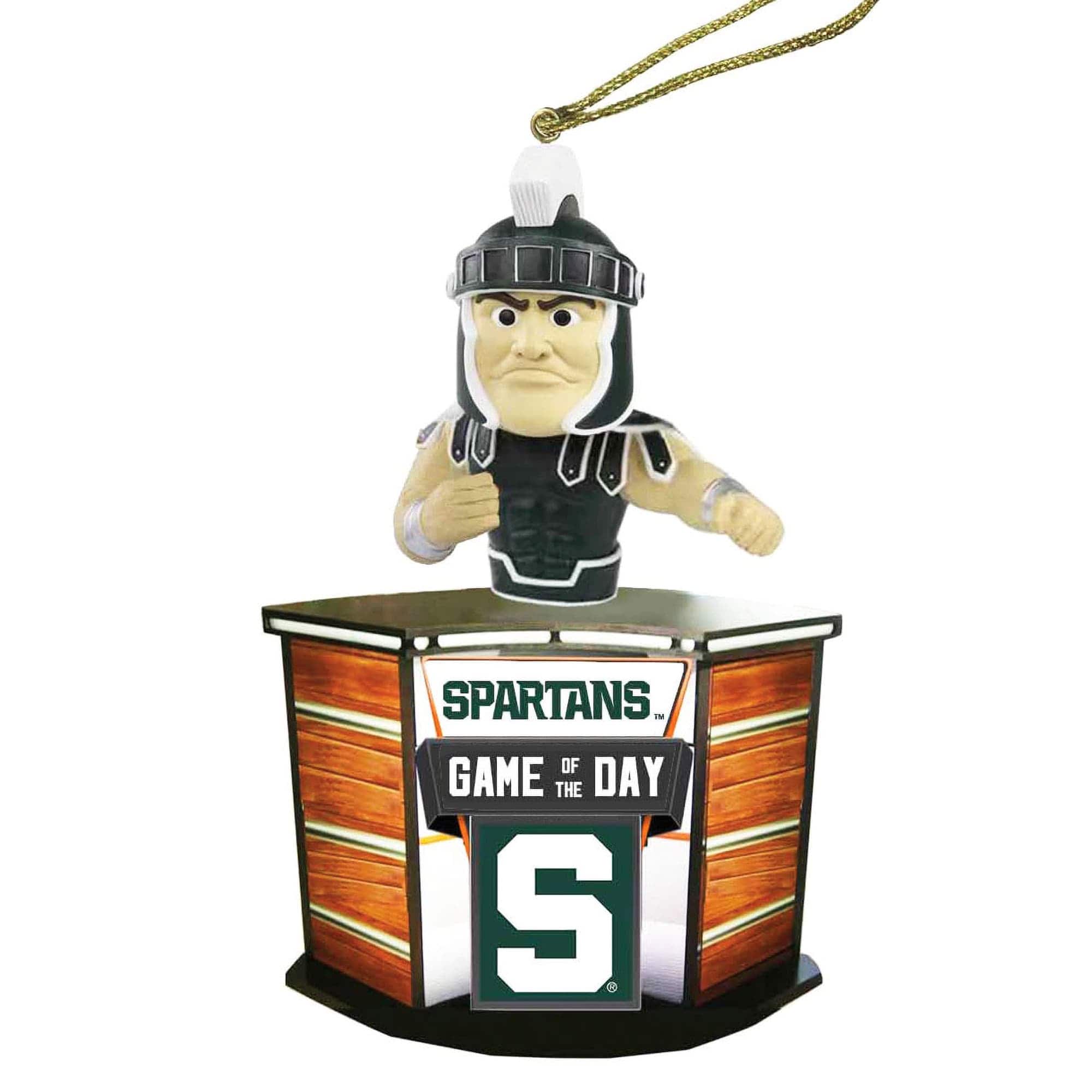 Santa's Workshop - Michigan State Spartans 4" Game of the Day Ornament - Green