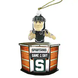 Santa's Workshop - Michigan State Spartans 4" Game of the Day Ornament - Green