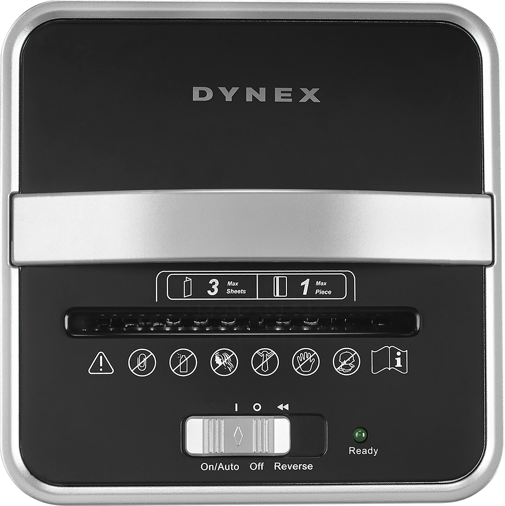 Alt View 12. Dynex™ - Countertop 6-Sheet Crosscut Mail Shredder - Black/Silver.