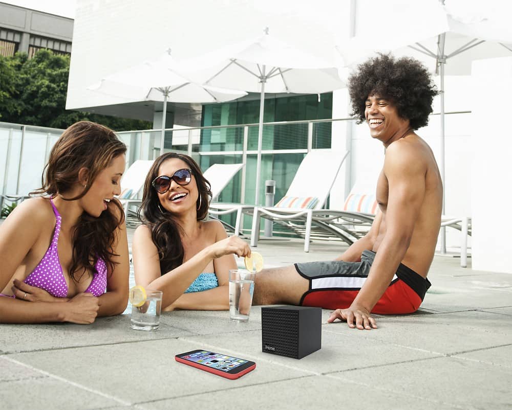 Alt View 11. iHome - Mini Cube Portable Bluetooth Speaker - Gray.