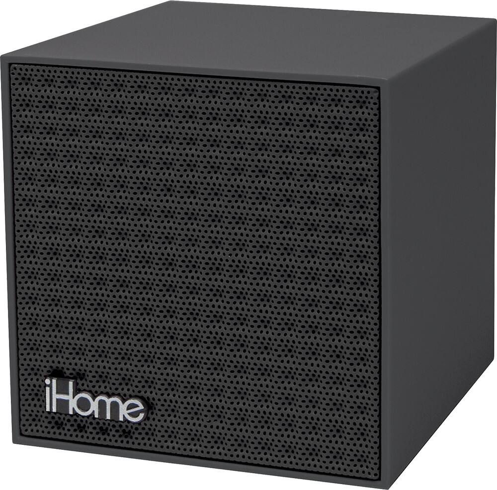 Left. iHome - Mini Cube Portable Bluetooth Speaker - Gray.