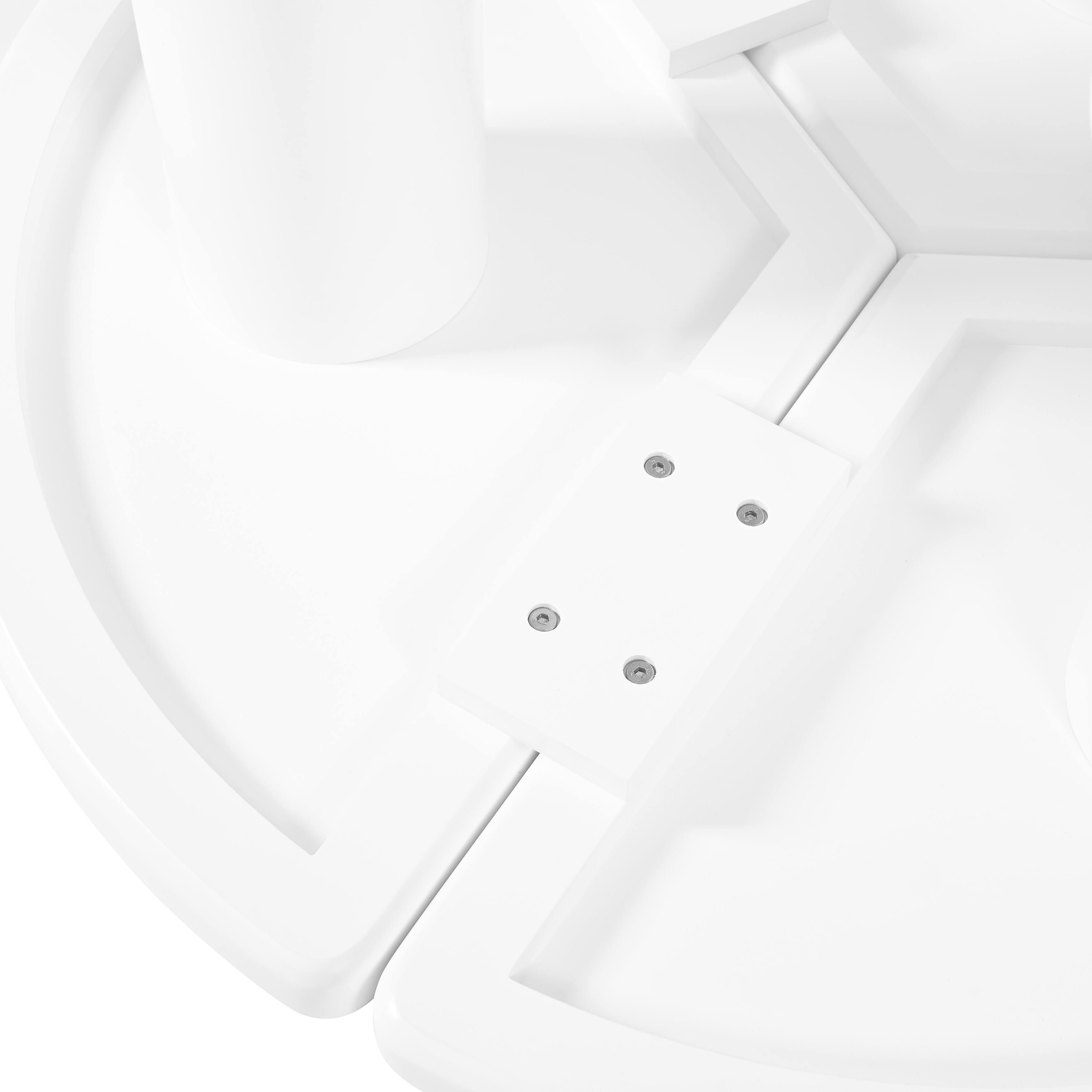 Alt View 9. Tiramisubest - 39.4" Round Petal-Shaped Coffee Table with 3 Thick Legs,Minimalist Irregular End Table with Sleek Round Edges,White - White.