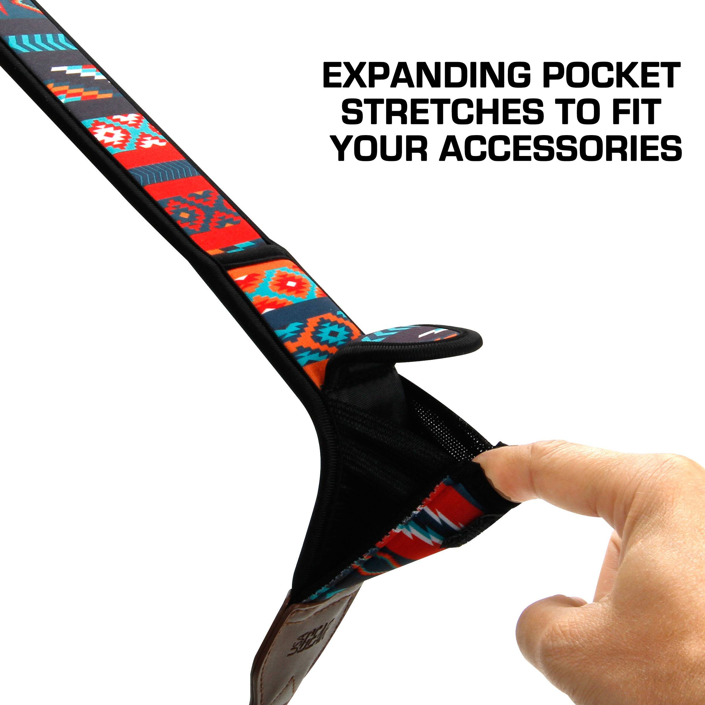 EXPANDING POCKET STRETCHES TO FIT YOUR ACCESSORIES