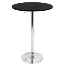 LumiSource - Adjustable Bar Table - Black/Silver - Front_Zoom