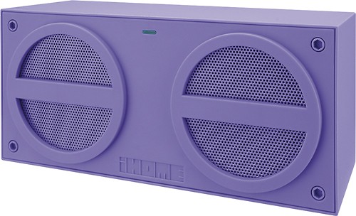  iHome - Mini Bluetooth Rechargeable Stereo Speaker for Most Bluetooth-Enabled Devices - Purple