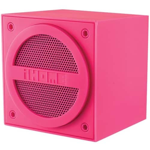 Front. iHome - Portable Bluetooth Speaker - Pink.