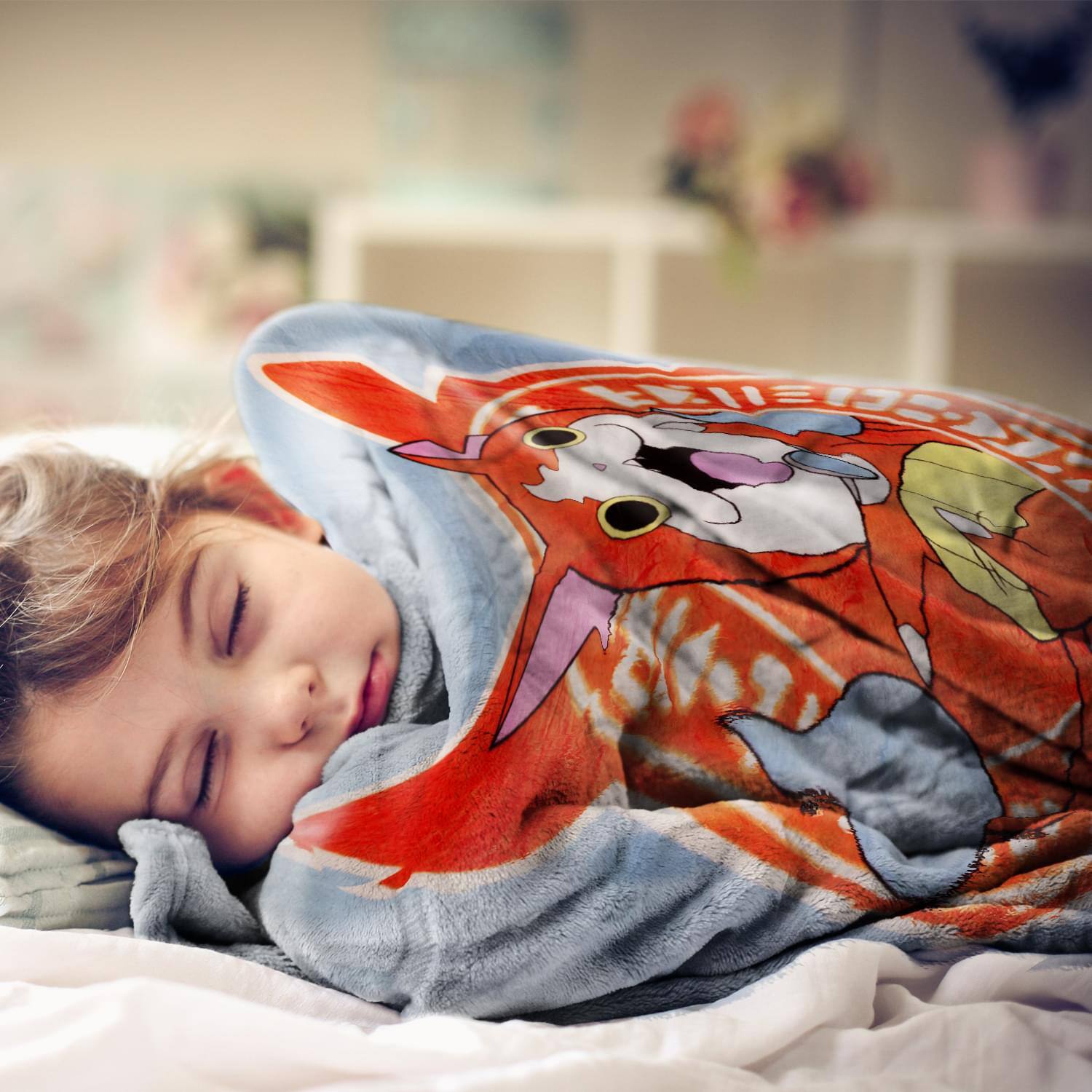 Alt View 2. Little Buddy - Yo-Kai Watch Jibanyan Lightweight Fleece Throw Blanket | 50 x 60 Inches - Blue.