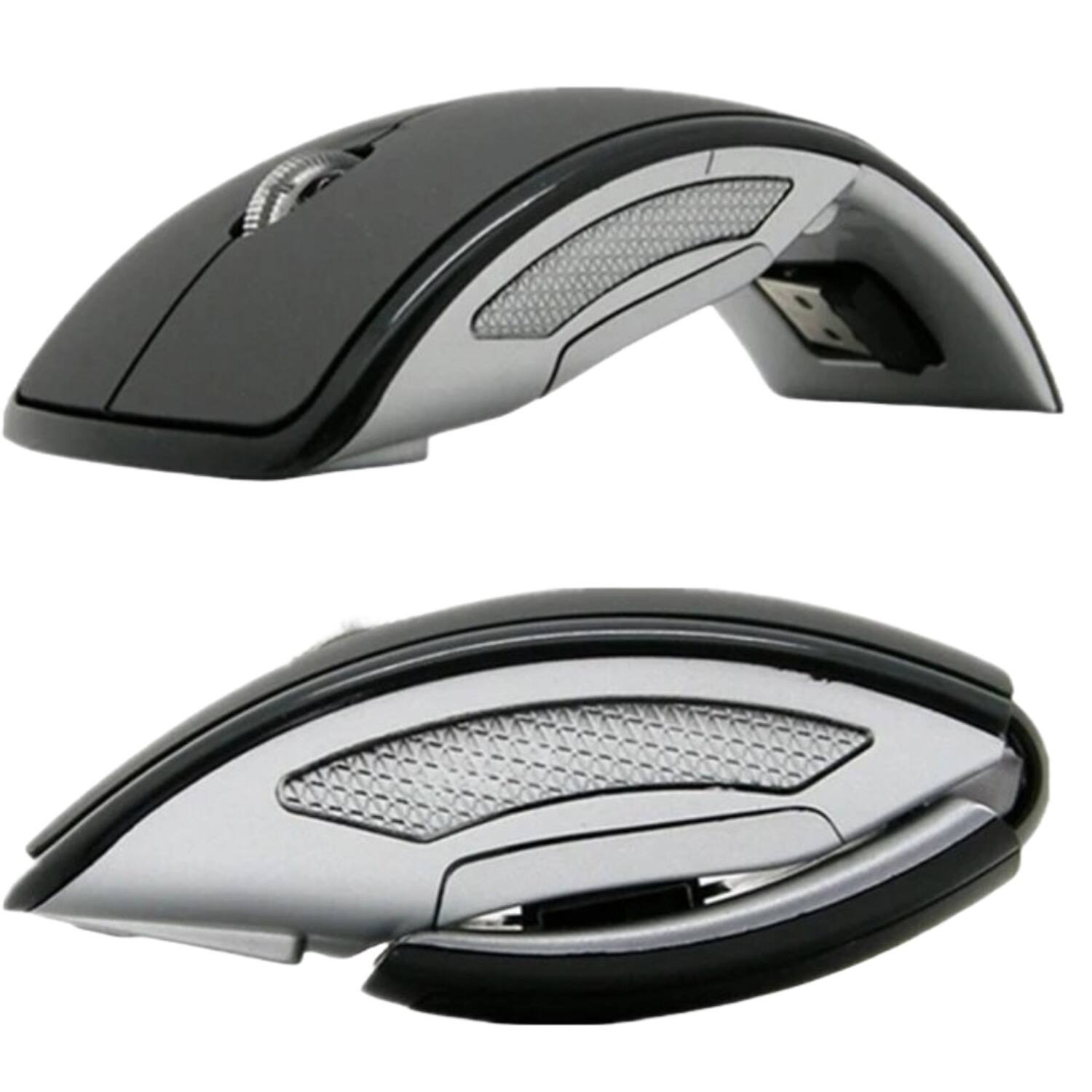 Left. Sanoxy - Sanoxy Wireless Foldable Arc Optical Mouse with USB Receiver (Black) - Black.