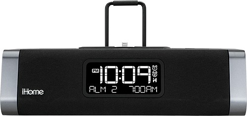  iHome - Dual Charging Stereo FM Clock Radio - Black/Gunmetal