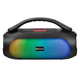 iQ Sound - 40W LuMaGo Portable Bluetooth Speaker, Rechargeable, TWS, RGB Lights, USB/microSD, Aux, FM Radio, 6 Hr Play Time - Black