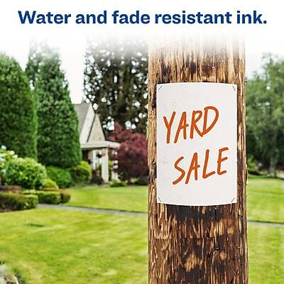 Water and fade resistant ink.

YARD SALE
