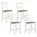 Front. Costway - Wooden Bar Stool Set of 4 Bar Chairs with LVL Rubber Wood Frame, Backrest, Footrest - White.