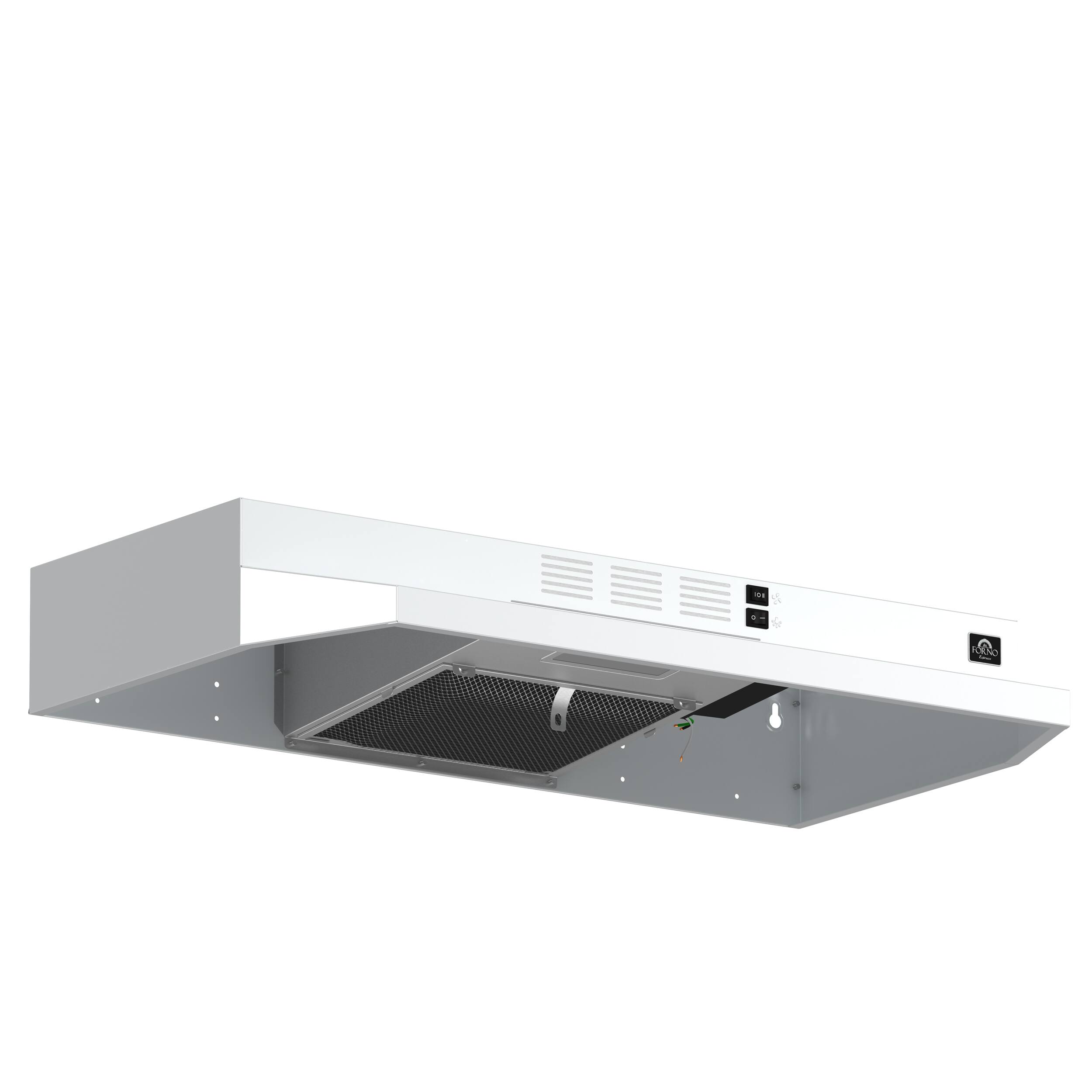 Alt View 2. Forno Appliances - Cappa 30" Under Cabinet Convertible Range Hood - White.
