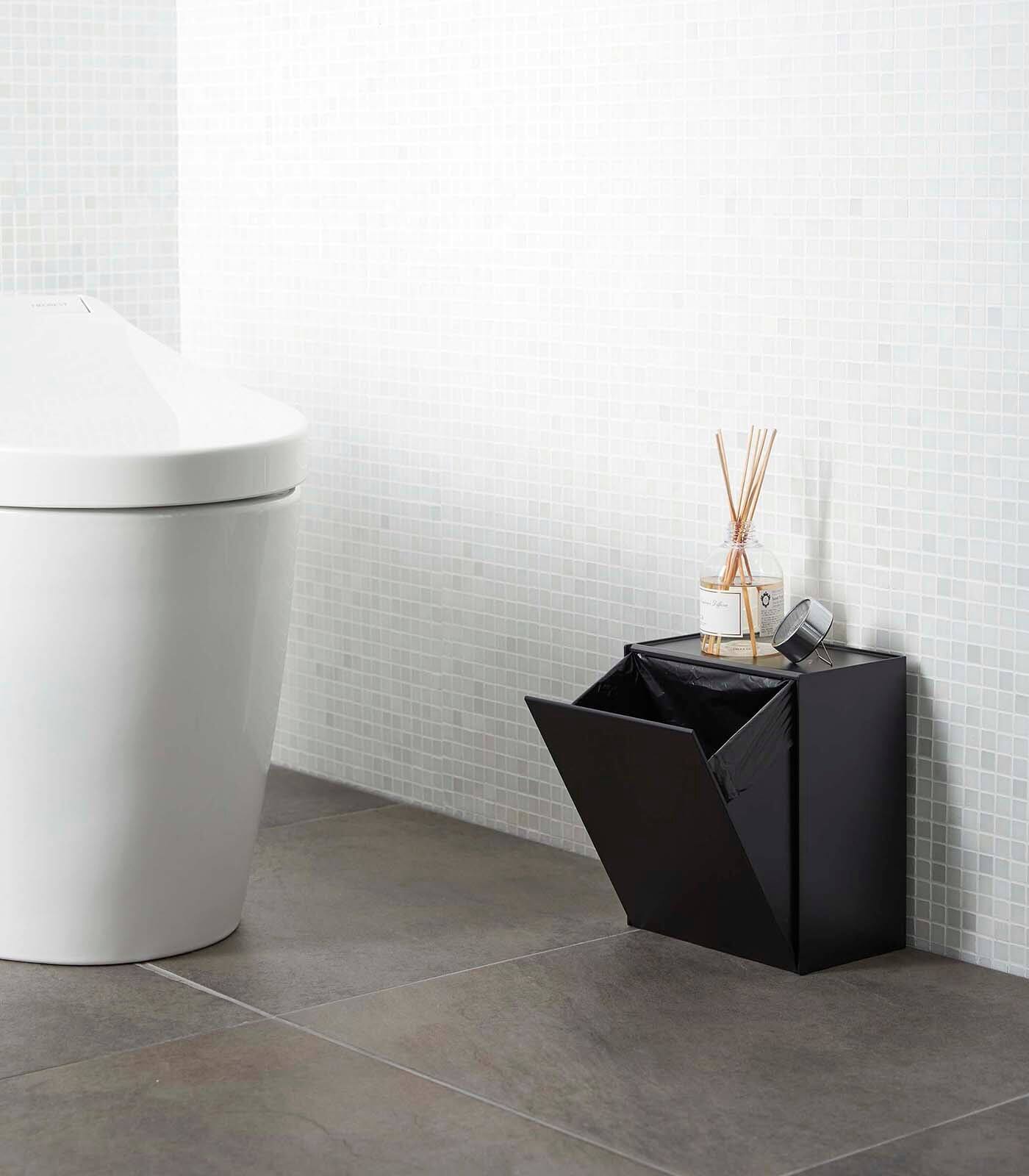 Alt View 5. Yamazaki Home - Wall-Mounted Storage or Trash Bin - White.