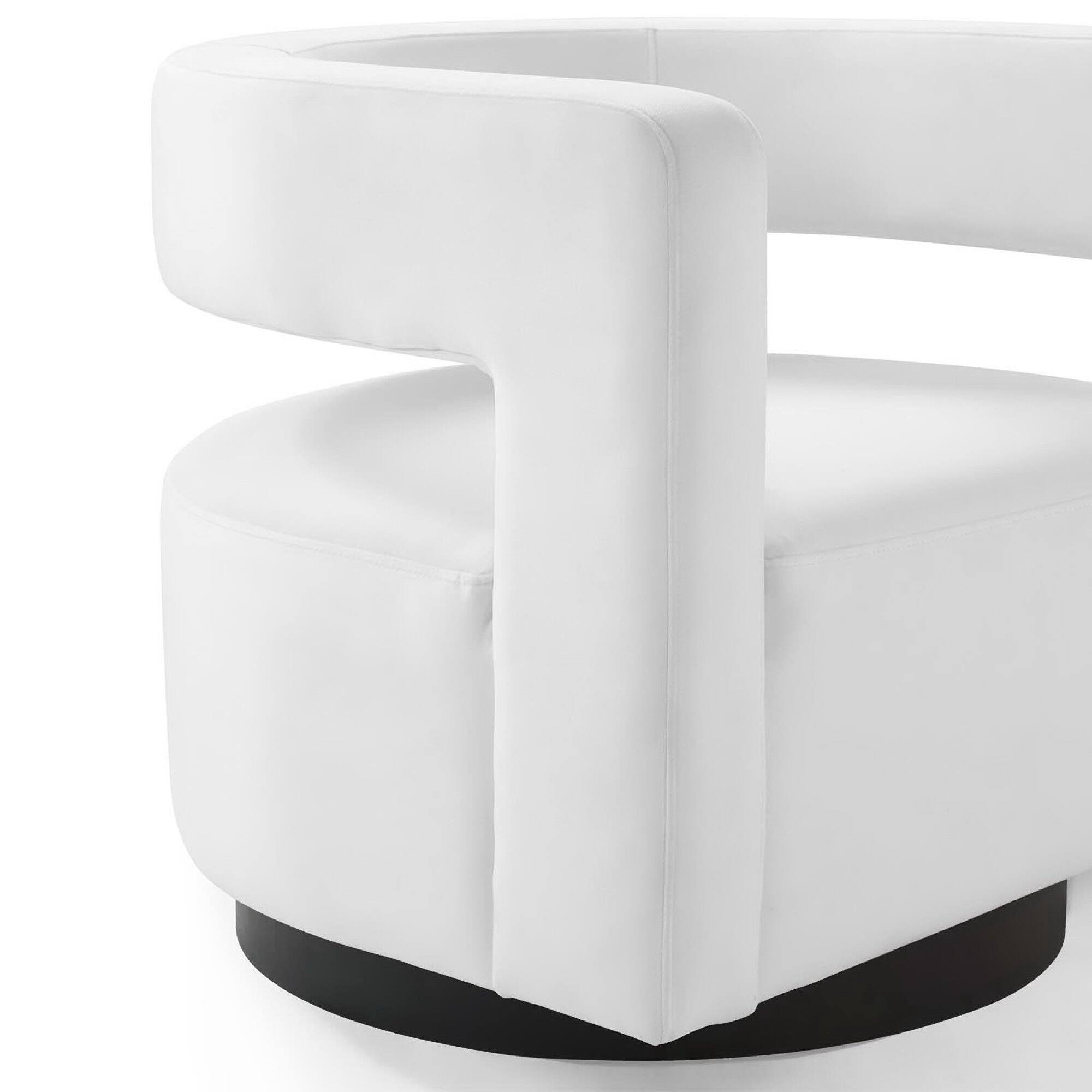 Alt View 2. Modway - Spin Cutaway Performance Velvet Swivel Armchair by Modway - White.