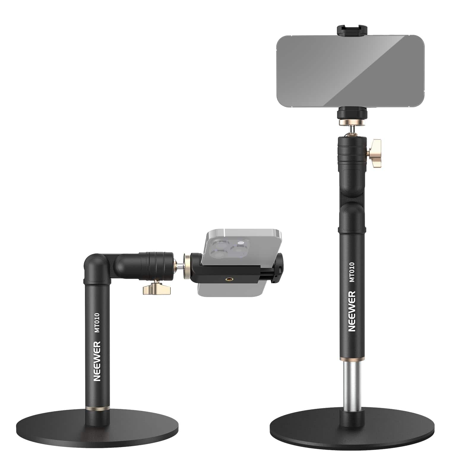 Neewer - Adjustable Desk Phone Stand with 360° Ball Head - Black