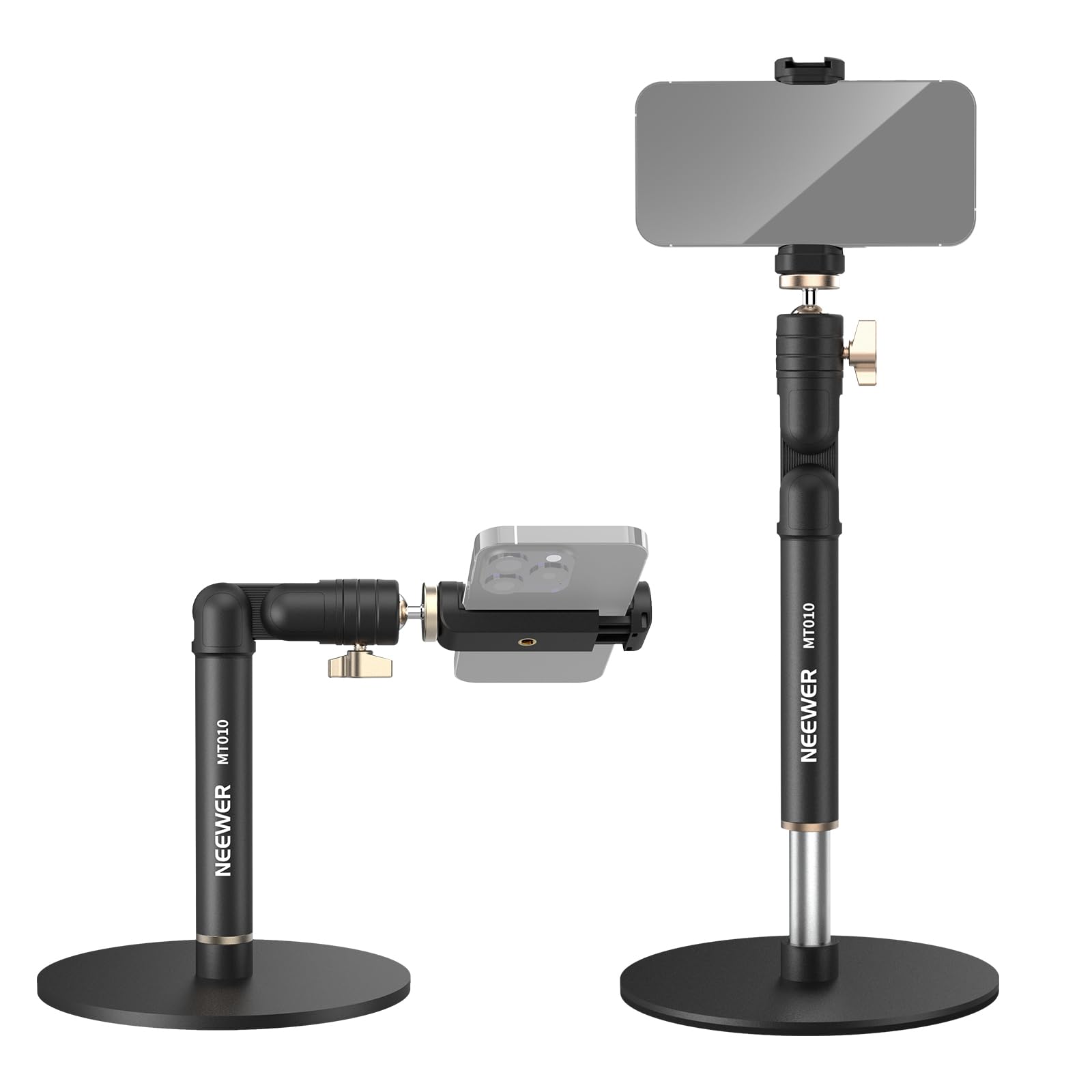 Neewer - Adjustable Desk Phone Stand with 360° Ball Head - Black