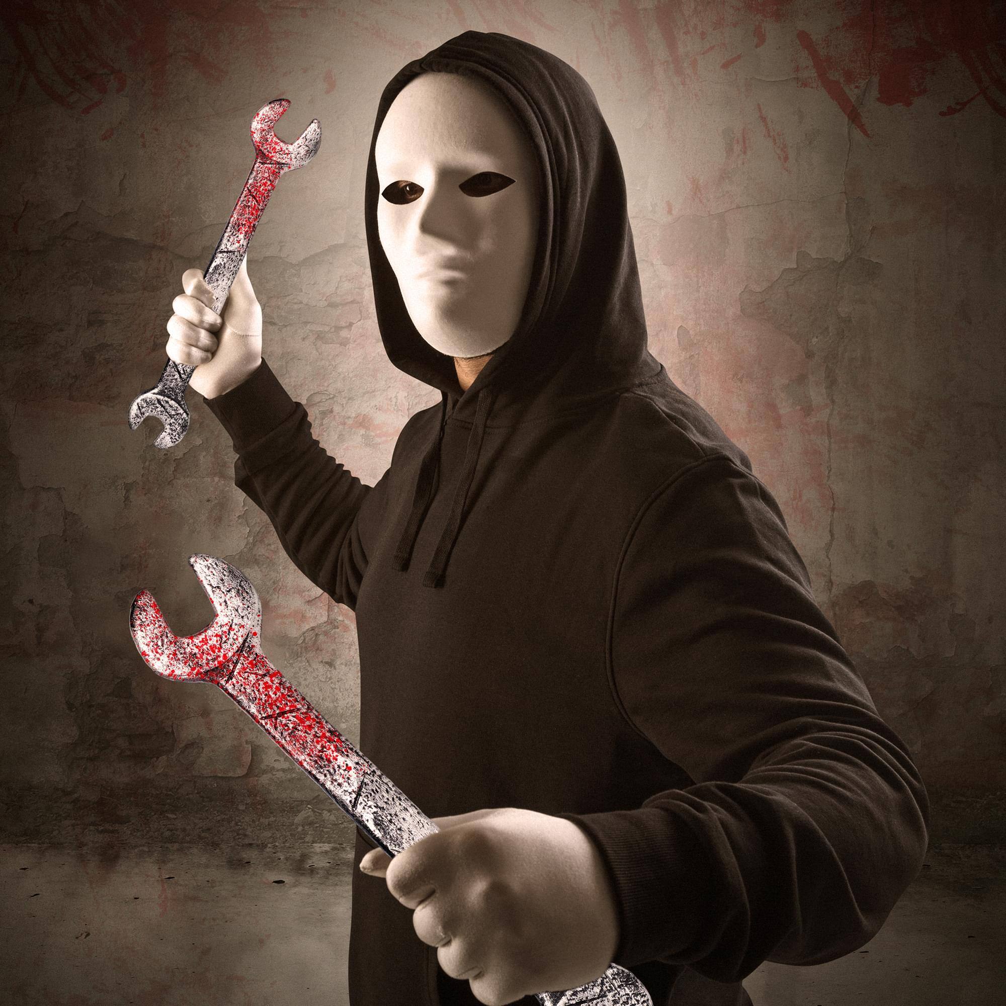 Alt View 10. Underwraps - Blood Splattered Wrench 15 Inch Foam Adult Costume Accessory - Red.