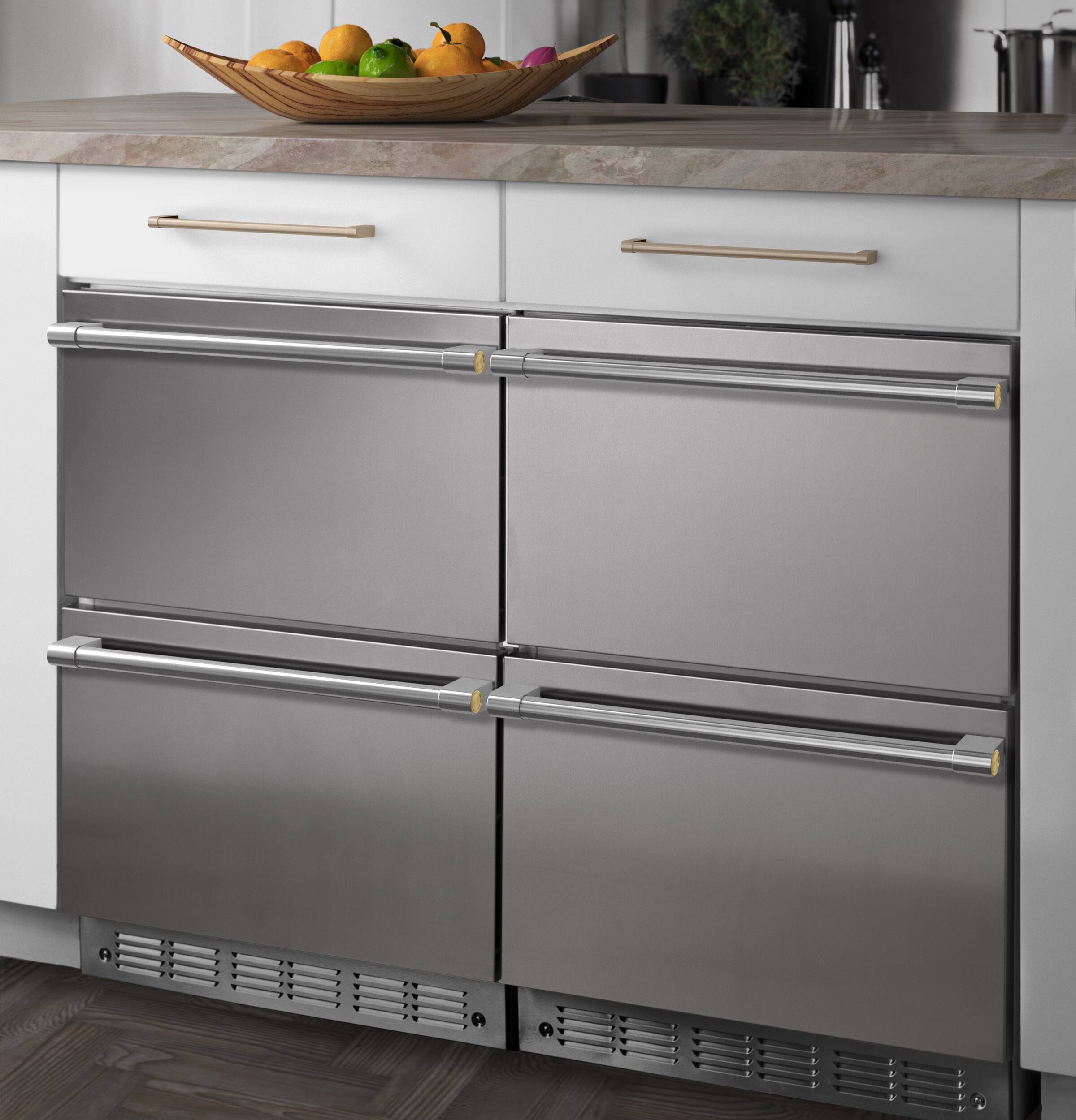 Alt View 8. Monogram - 5.0 Cu. Ft. Built-In Mini Fridge with Full-Extension Slide-Out Refrigerated Drawers - Stainless Steel.