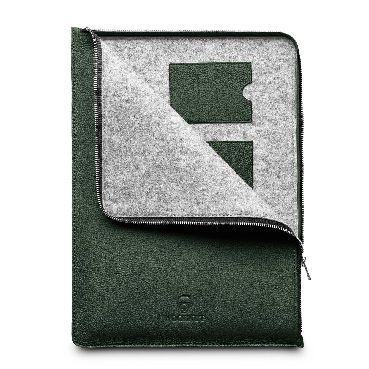 Left. Woolnut - Woolnut Leather Folio for 15-inch MacBook Pro|Full-grain leather - , - Green.